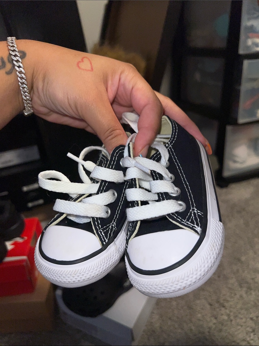 Converse Black & White Kids Low-Top Canvas Sneakers
